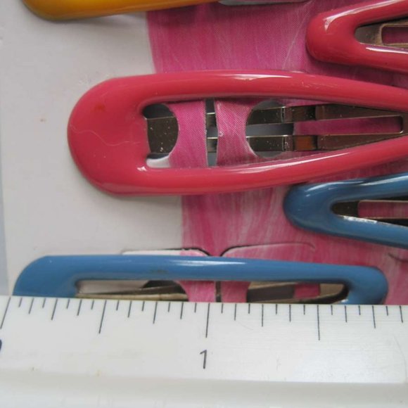12 Goody Girls Colorful Glossy Glam Color Epoxy Covered Metal Hair Snap Clips - Picture 2 of 6
